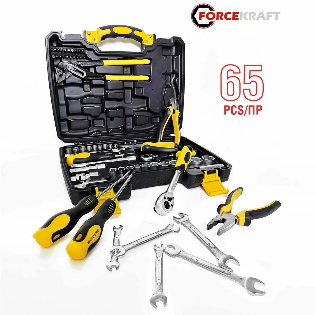 Набор инструментов 65пр. 1/4''3/8''(6гр.)(4-24мм) — фото 2
