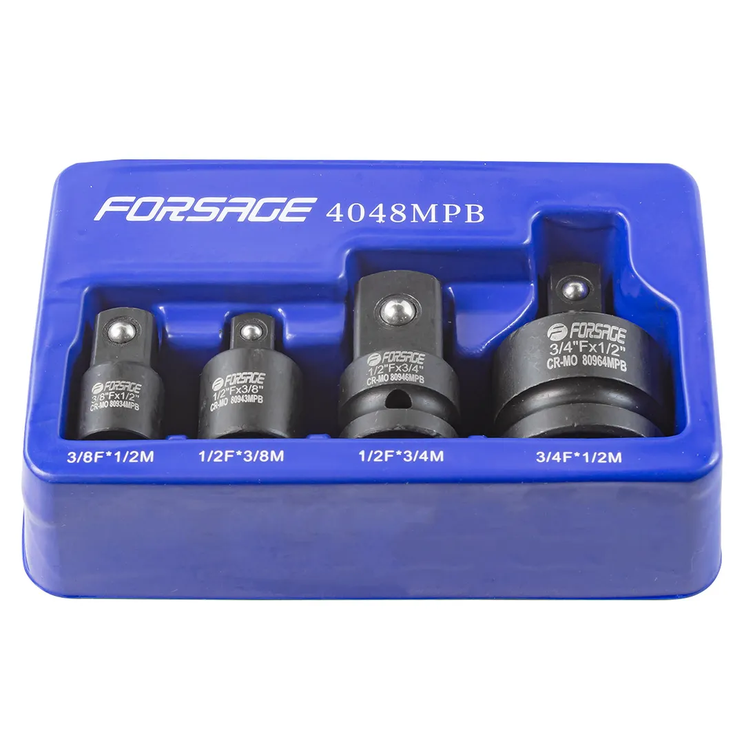 Набор адаптеров ударных 4пр(3/8''(F)x1/2''(M),1/2''(F)x3/8''(M),1/2''(F)x3/4''(M),3/4''(F)x1/2''(M)),в ложементе — фото 2