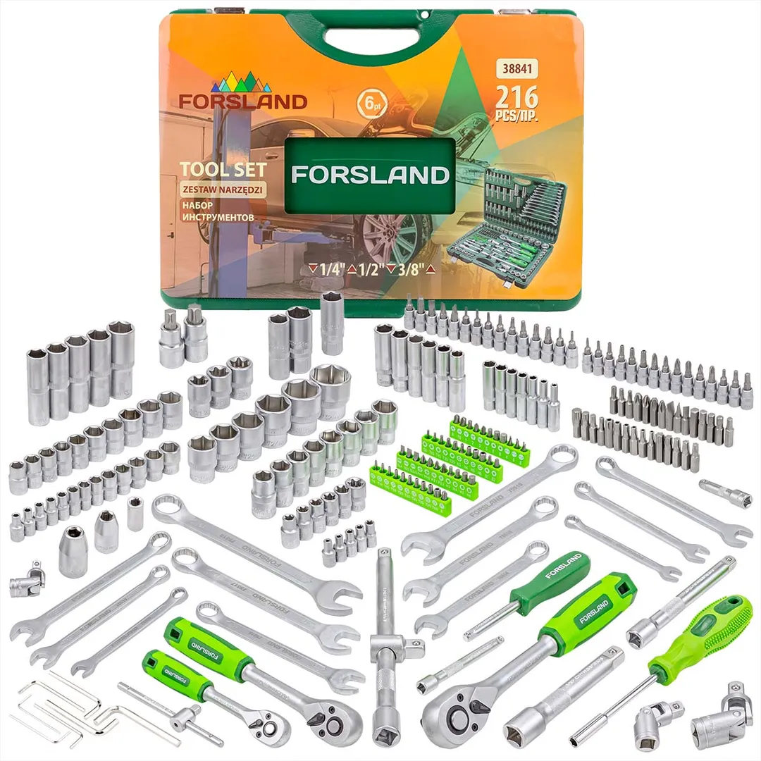 Набор инструментов 216пр. 1/4''3/8''1/2''(6гр, 12гр)