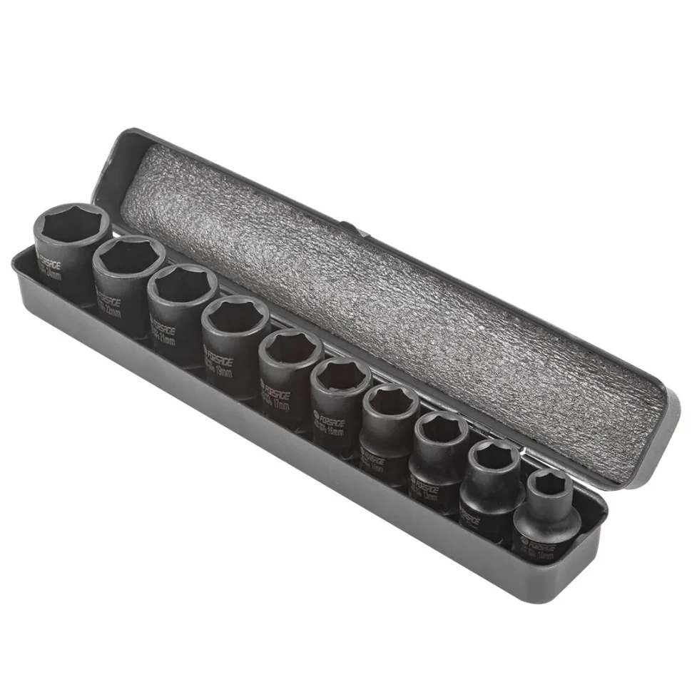 Набор головок ударных 10пр.1/2''(6-гран)(10,12,13,14,16,17,19,21,22,24,мм), в металл. кейсе — фото 2