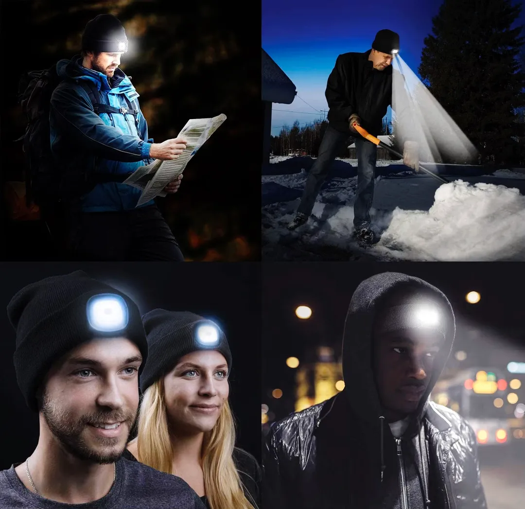 Шапка бини со сьемным фонариком серая 21х23см (1Вт, 3 реж.раб., 120Лм, время раб.2-3ч) — фото 6