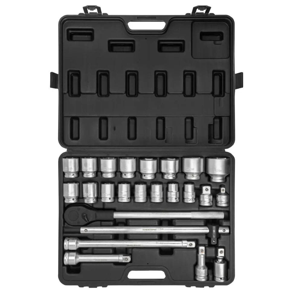 Набор инструментов 24пр. 3/4''6гр.(17,19,21,22,24,27,30,32,33,34,35,36,38,41,46,50), в кейсе — фото 3
